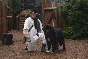 Dolly plays the role of Seaman in Fort Clatsop's Living History Program