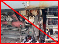 Scaffold planking extending more than 12 inches; improper unless it is secured to the supporting members