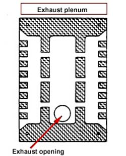 diagram of exhaust plenum on oribital sander shown above