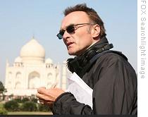 Director Danny Boyle near the Taj Mahal on the set of Slumdog Millionaire