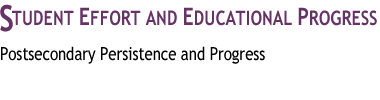 Student Effort and Educational Progress
: Postsecondary Persistence and Progress
 