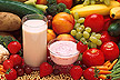 Soy milk and low-fat yogurt are rich in soy and whey protein