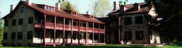 The expansive porches on the south wing of Albert Gallatin's Friendhship Hill