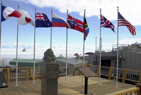 NSF chalet and the Admiral Byrd Memorial