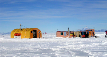 Huts at a sea-ice camp near McMurdo Station