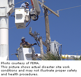 Photo courtesy of FEMA.  This picture shows actual disaster site work conditions and may not illustrate proper safety and health procedures.