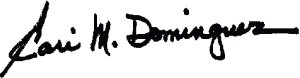 Signature of Cari M. Dominguez