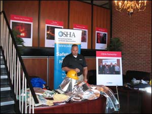 AK Steel’s Personal Protection Equipment (PPE) vendor and AK Steels PPE used in the mill. Notice the OSP poster on the right hand side!