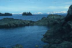 Scenic view of Prince William Sound coastline.