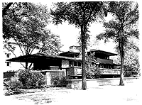 Frederick C. Robie House, Chicago, Illinois.