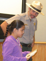 A Ranger teaches students.
