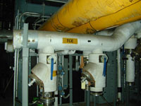 Trichloroethylene (TCE) pipes at the Naval Air Warfare Center (NAWC) Research Site, West Trenton, NJ. Jet engine testing equipment was cooled with trichloroethylene (TCE). Leaking pipes created a plume of TCE in fractured sedimentary rock at the site