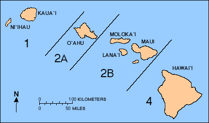 Map showing seismic zone assignments for the Hawai`i