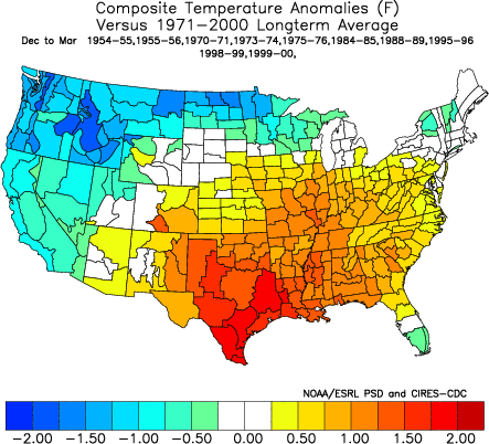 La Niña Composite Temperature Anomaly Graphic