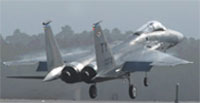 Jet takes off at Tyndall AFB