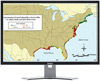 computer monitor showing national vulnerability map