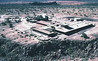 View of HVO and Jaggar Museum atop Kilauea's caldera rim