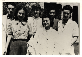 [Goldwater Memorial Hospital laboratory staff]. [1947 or 1948].