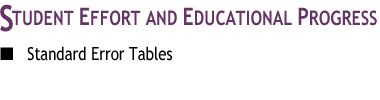 Student Effort and Educational Progress: Standard Error Tables