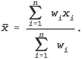 Formula to get 
the mean.