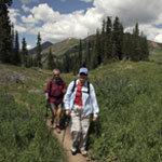 Hiking on the Trail.