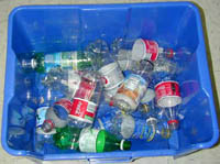 Bin of plastic bottles