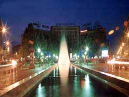 Nikola Pasic Square at night