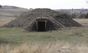 Ponca earth lodge constructed, in part, with CCSP funds.