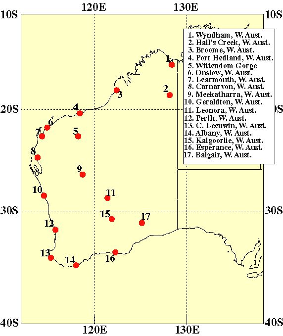 Map of western Australia