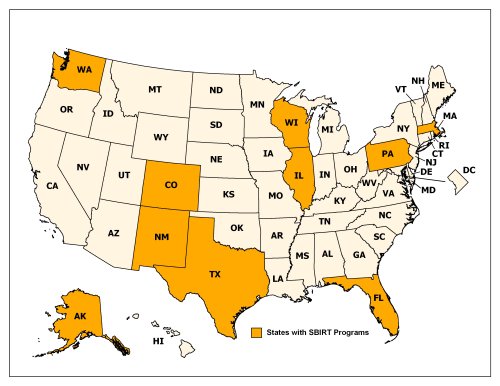 States with Established Screening, Brief Intervention, Referral and Treatment (SBIRT) Programs