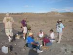 A group of paleontologists in the field