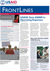 Image: Cover of April 2009 issue of FrontLines - Click on image to download PDF