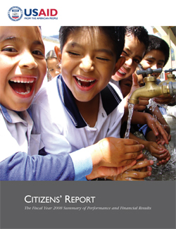Photo showing the USAID FY 2008 Citizens' Report cover - Click to download