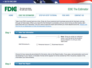 Electronic Deposit Insurance Estimator
