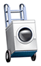 Clothes washer on a hand truck
