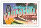 Greetings from California stamp