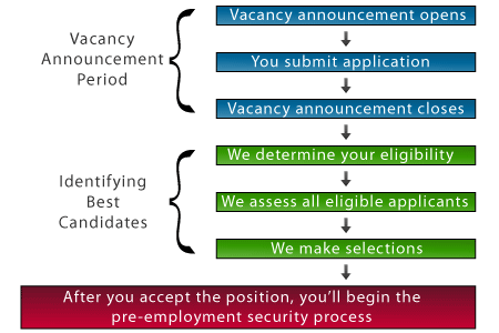 Chart graphic demonstrating the hiring process