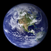photograph of the earth from space