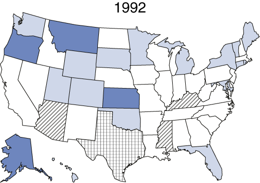 Figure 2. Marijuana Admission Rates per 100,000 Population Aged 12 or Older: 1992