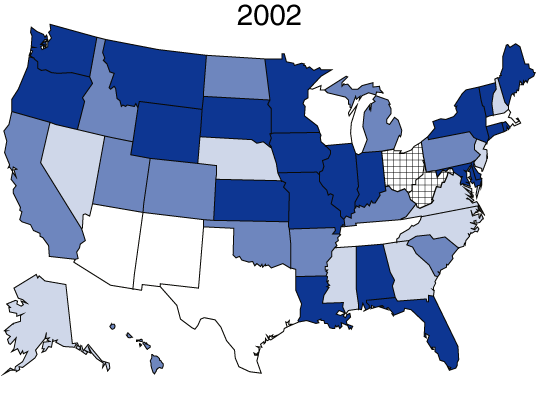 Figure 2. Marijuana Admission Rates per 100,000 Population Aged 12 or Older: 2002