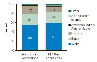 Figure 2. Detoxification and All Other Admissions, by Race/Ethnicity: 2001