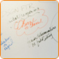 handwritten brainstorm of different messages on whiteboard