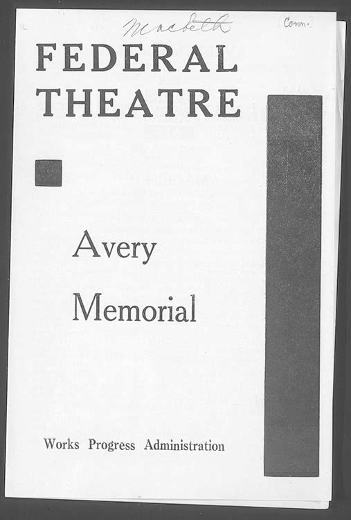 Image 1 of 3, Playbill from Hartford production of Macbeth (Aver