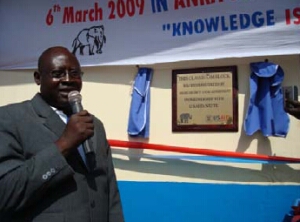 Anthony Omach, local chairman 5 of Amuru District, speaking at the opening ceremony.