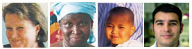 Collage of USAID assistance recipients
