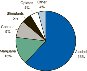 Figure 2. Primary Substances of Hospital Inpatient Treatment Completers: 2000