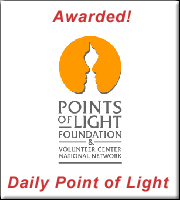 Points of Light Foundation and Volunteer Center National Network. GDF wins Daily Point of Light.