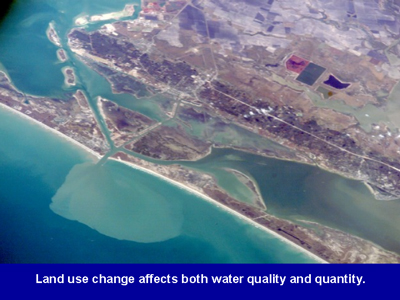 Land use change affects both water quality and quantity.