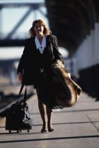 Traveling woman with luggage