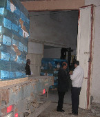 Storage of commodities at the International Orthodox Christian Charities (IOCC) warehouse facility.